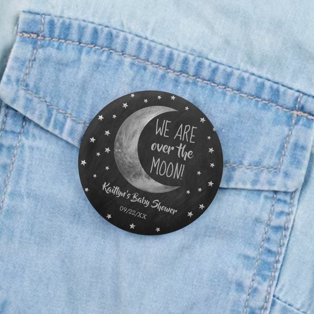 Badge Rond 5 Cm Au-Dessus De La Lune | BABY SHOWER (Créateur téléchargé)