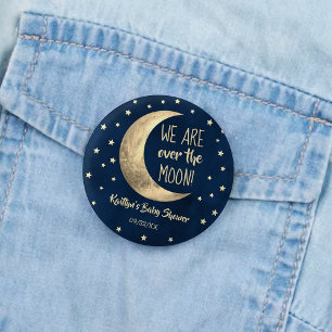 Badge Rond 5 Cm Au-Dessus De La Lune BABY SHOWER