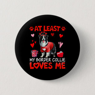 Badge Rond 5 Cm Au moins mon Border Collie m'aimant la Saint-Valen