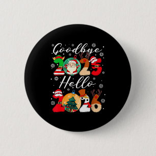 Badge Rond 5 Cm Au revoir 2025 Bonjour 2026 Bonne Saint-Sylvestre