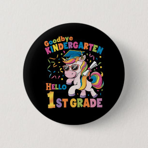 Badge Rond 5 Cm Au revoir maternelle bonjour CE1 licorne