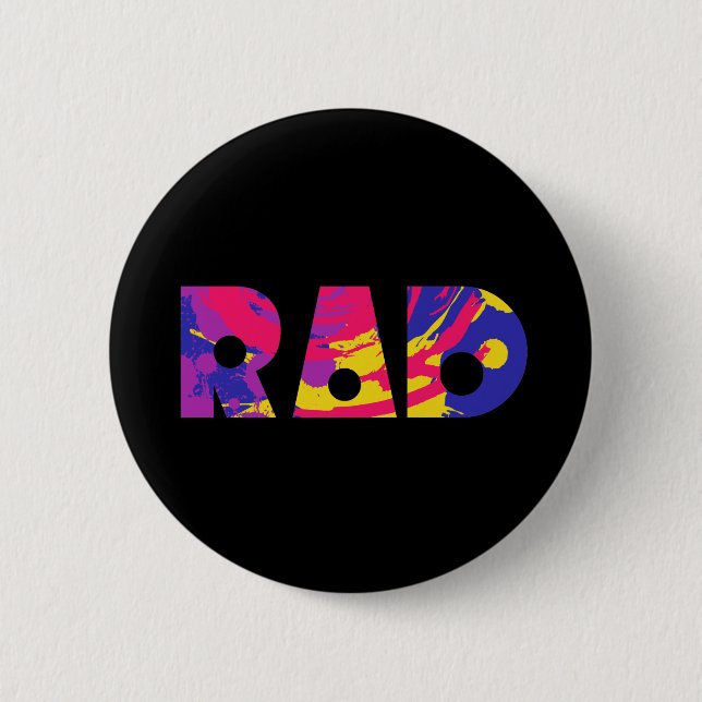 Badge Rond 5 Cm Au total 80s rad (Devant)
