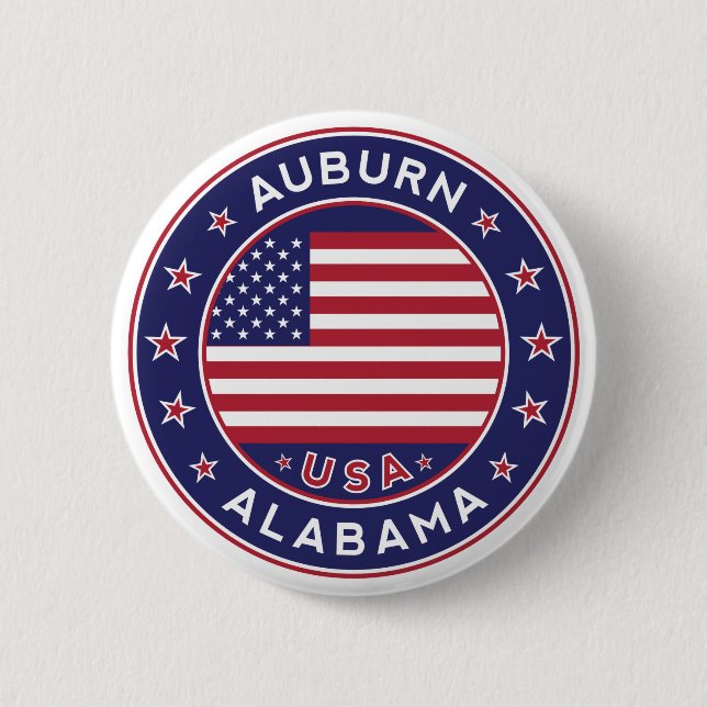 Badge Rond 5 Cm Auburn, Alabama (Devant)