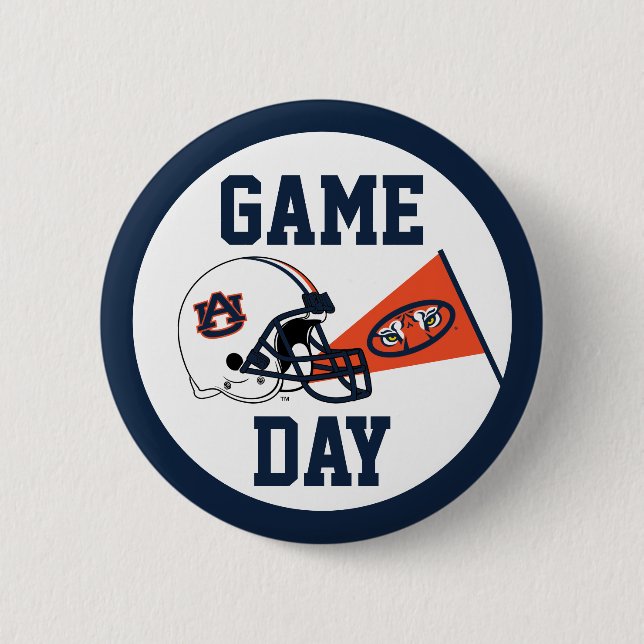 Badge Rond 5 Cm Auburn University Jeu Day (Devant)