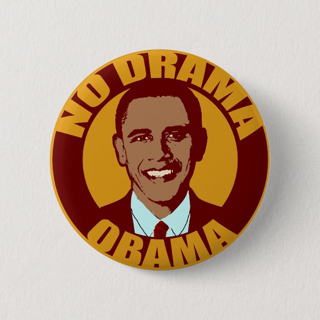 Badge Rond 5 Cm Aucun bouton d'Obama de drame (Devant)