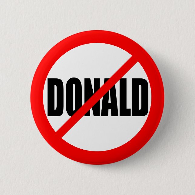 BADGE ROND 5 CM "AUCUN DONALD " (Devant)