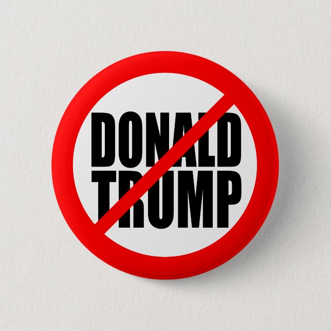 BADGE ROND 5 CM "AUCUN DONALD TRUMP " (Devant)