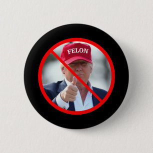 Badge Rond 5 Cm Aucun Felon Au Bureau