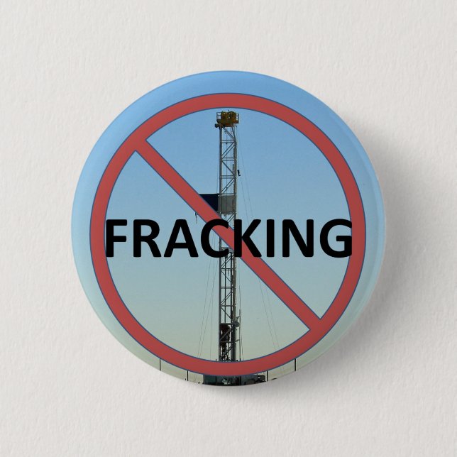 Badge Rond 5 Cm Aucun Fracking (Devant)