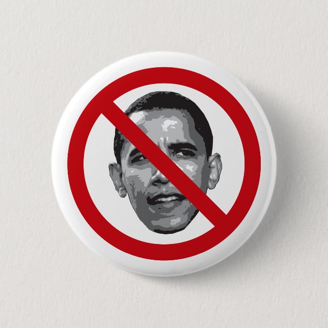 Badge Rond 5 Cm Aucun Obama (Devant)