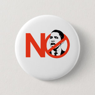 BADGE ROND 5 CM AUCUN OBAMA / ANTI-OBAMA