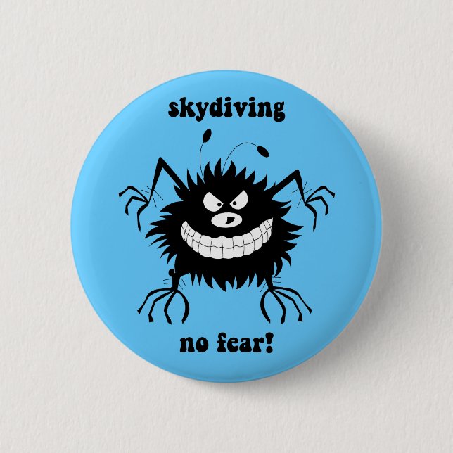 Badge Rond 5 Cm aucun parachutisme de crainte (Devant)