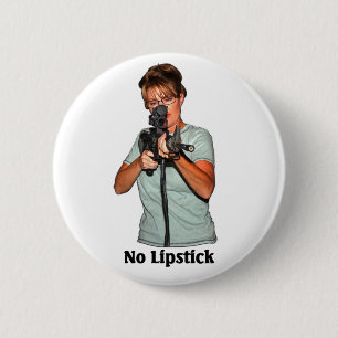 Badge Rond 5 Cm Aucun rouge à lèvres