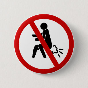 Badge Rond 5 Cm AUCUN ⚠ thaïlandais drôle de signe de toilette