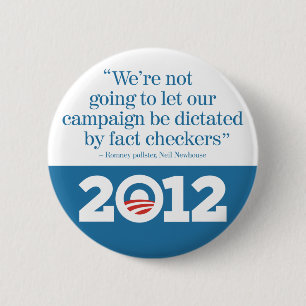 Badge Rond 5 Cm Aucuns contrôleurs de fait pour Romney Obama 2012