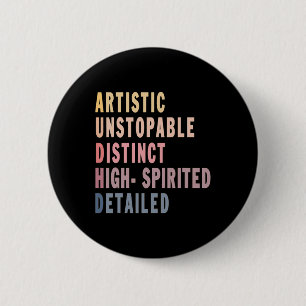 Badge Rond 5 Cm Audhd Autisme Adhd Spectre Autiste Neurodiversité