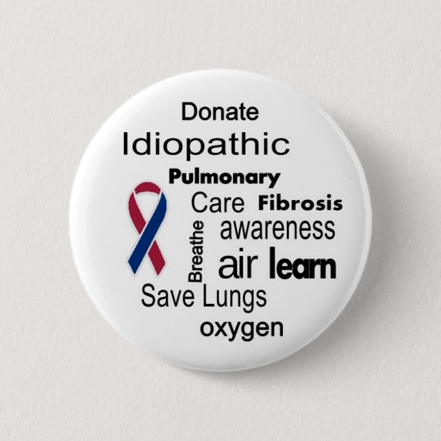 Badge Rond 5 Cm Augmentez la conscience idiopathique de fibrose (Devant)