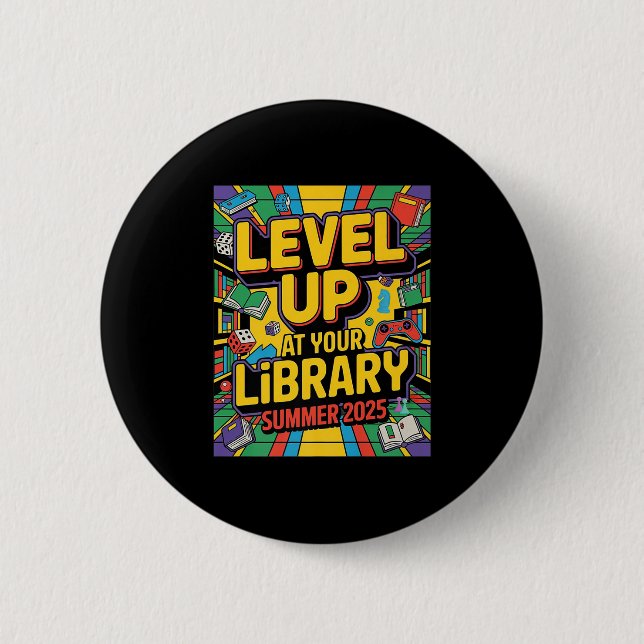 Badge Rond 5 Cm Augmentez Vos Compétences À La Bibliothèque Été 20 (Devant)