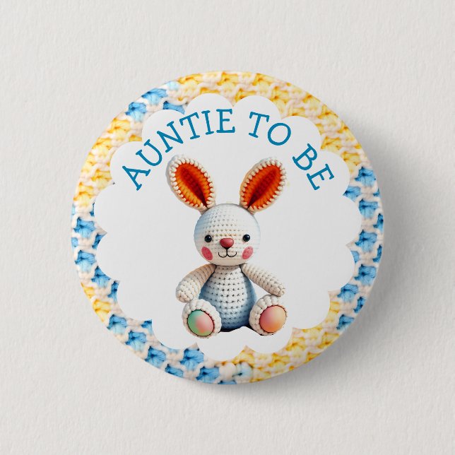 Badge Rond 5 Cm Aunt to Be | Boy's Baby Shower (Devant)