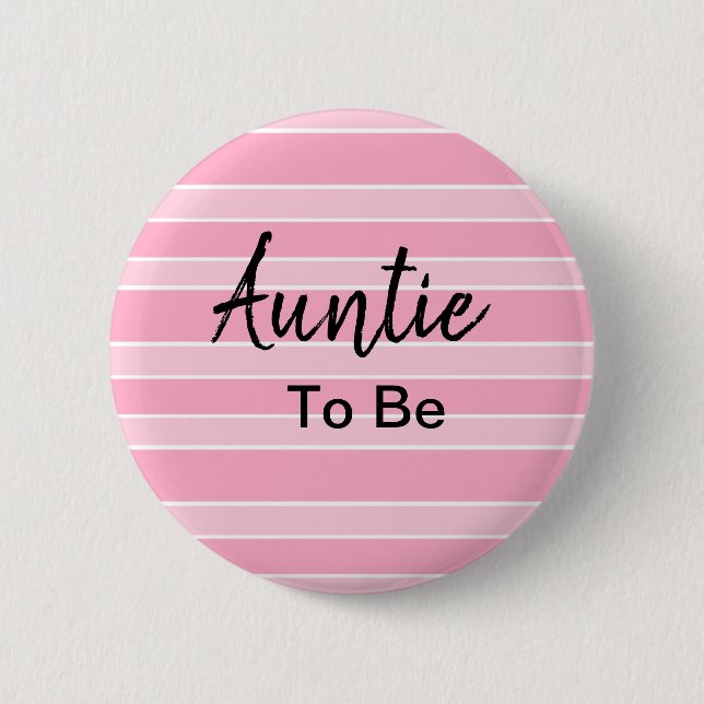 Badge Rond 5 Cm Auntie To Be Pink Baby Shower (Devant)