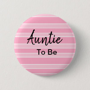Badge Rond 5 Cm Auntie To Be Pink Baby Shower