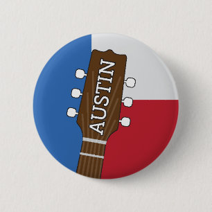 Badge Rond 5 Cm Austin le Texas - capital de musique du monde -