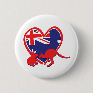 Badge Rond 5 Cm Austrailia Koala Kangaroo