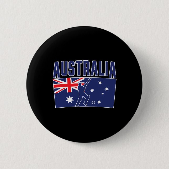 Badge Rond 5 Cm Australia Cricket (flag And Tsman)  (Devant)