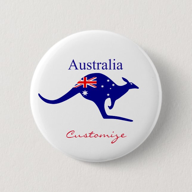 Badge Rond 5 Cm Australia Flag Kangaroo Thunder_Cove (Devant)