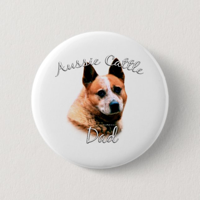 Badge Rond 5 Cm Australian Cattle Chien Papa 2 (Devant)