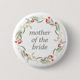 Badge Rond 5 Cm Australian Floral Custom Text Mère de la mariée
