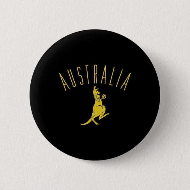 Badge Rond 5 Cm Australie Boxe Kangaroo (Devant)