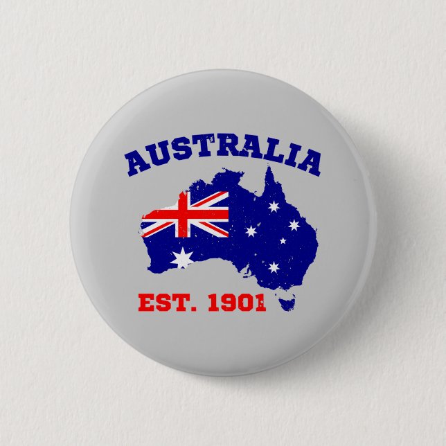 Badge Rond 5 Cm Australie Créée En 1901 (Devant)
