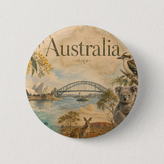 Badge Rond 5 Cm Australie pour les amoureux de l'Australie