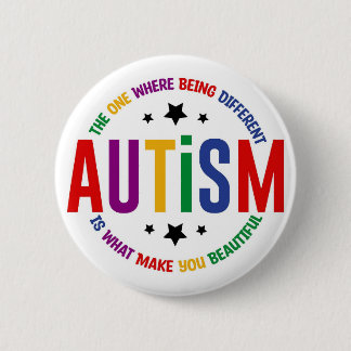 Badge Rond 5 Cm Autism: Being Different Makes You Beautiful Pin
