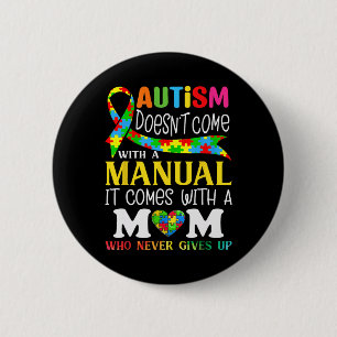 Badge Rond 5 Cm Autism Mom Sensibilisation sur l'autisme 2025 ne v