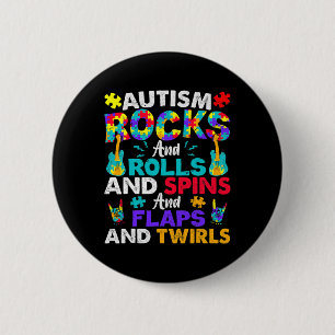 Badge Rond 5 Cm Autism Rocks Et Rolls Mois De Sensibilisation sur