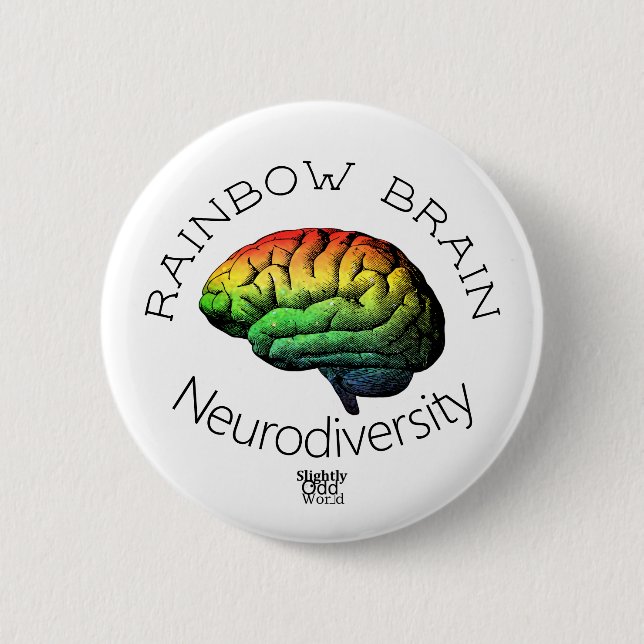 Badge Rond 5 Cm Autism/TDAH de Neurodiversity/"de cerveau (Devant)