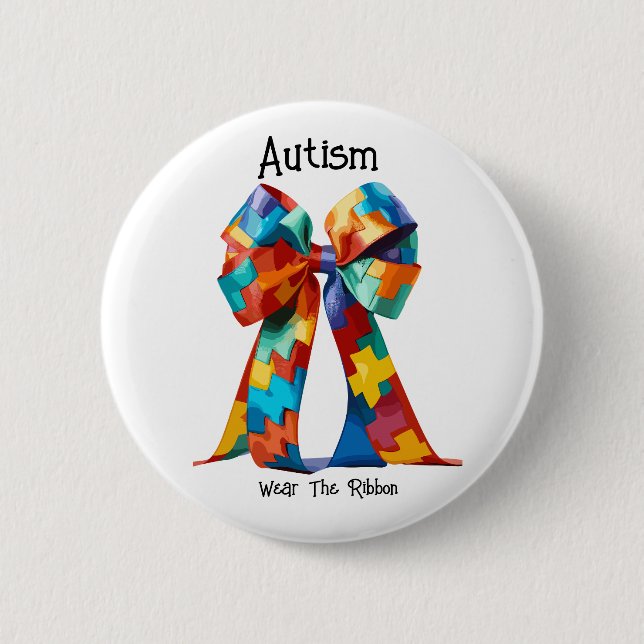 Badge Rond 5 Cm Autisme (Devant)