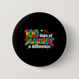Badge Rond 5 Cm Autisme 100 jours pour faire une différence Funny
