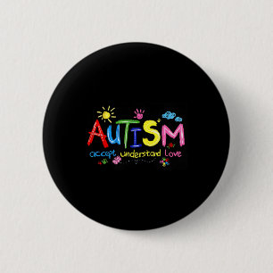 Badge Rond 5 Cm Autisme Accepter Comprendre l'amour Sensibilisatio