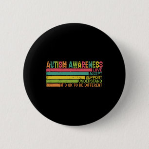 Badge Rond 5 Cm Autisme Accepter Soutien Comprendre L'Amour Différ