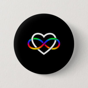 Badge Rond 5 Cm Autisme Arc-en-ciel Symbole d'infini Autisme Infin