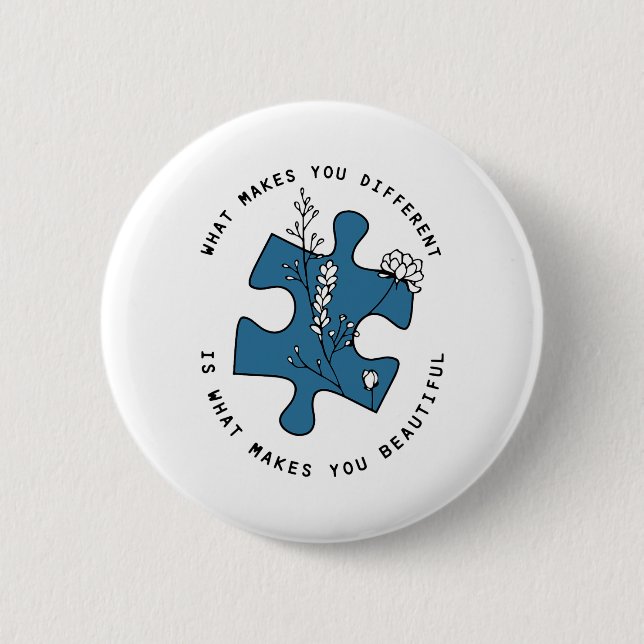Badge Rond 5 Cm Autisme Ce Qui Vous Rend Différent Est Ce Qui Vous (Devant)