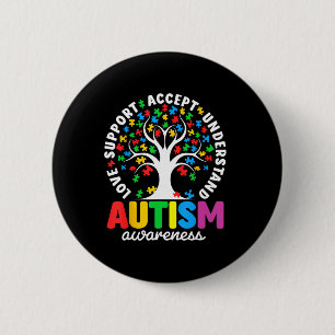 Badge Rond 5 Cm Autisme Chemise Aimer Accepter Soutenir Autisme Au