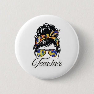 Badge Rond 5 Cm Autisme Enseignant Avocat Soutien Inclusion Spécia