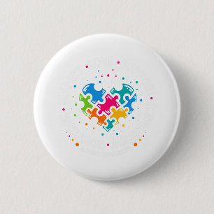 Badge Rond 5 Cm Autisme Femmes Hommes Respect Amour Soutien Autism