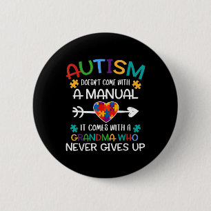 Badge Rond 5 Cm Autisme Grand-mère Amour Autistique Enfants Sensib
