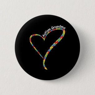 Badge Rond 5 Cm Autisme Grand-mère Sensibilisation sur l'autisme P
