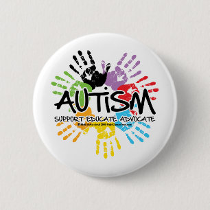 Badge Rond 5 Cm Autisme Handprint